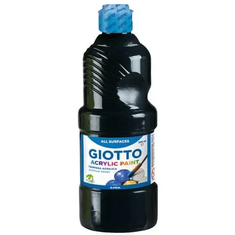 GIOTTO – Tempera a base acrilica acrylic paint flacone 500 ml nero – F53372400