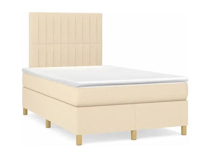 Giroletto a Molle con Materasso Crema 120×190 cm in Tessuto