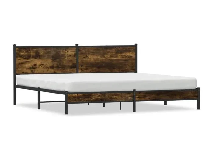 Giroletto senza Materaso in Metallo Rovere Fumo 193×203 cm