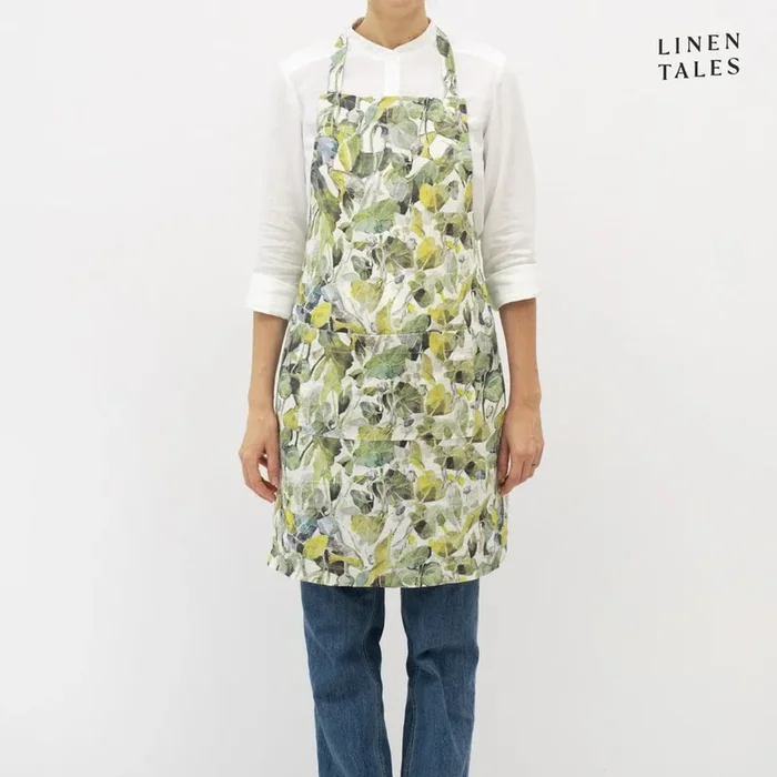 Grembiule Lotus In lino, verde