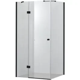 Hagser Gisa box doccia 80×80 cm quadrato nero opaca/vetro trasparente HGR14000020