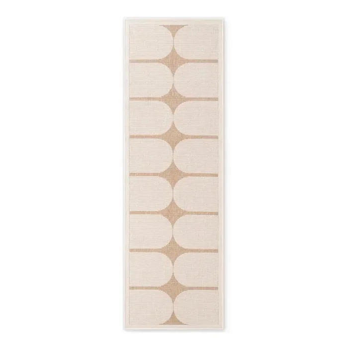 Hanse HomePassatoia da interno ed esterno Duet BowenReversibile, sintetica, bouclé, a pelo piatto, beige/avorio, 80×250 cm