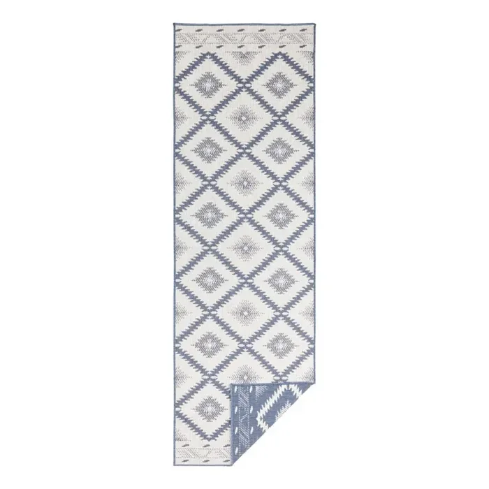 Hanse HomePassatoia da interno ed esterno MalibuReversibile, sintetica, bouclé, a pelo piatto, blu/beige, 80×350 cm