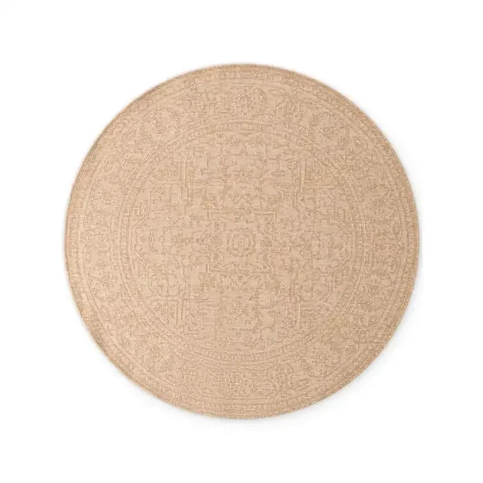 Hanse HomeTappeto da interno/esterno Duet KonaReversibile, sintetico, bouclé, a pelo piatto, rotondo, beige/avorio, ø 160 cm