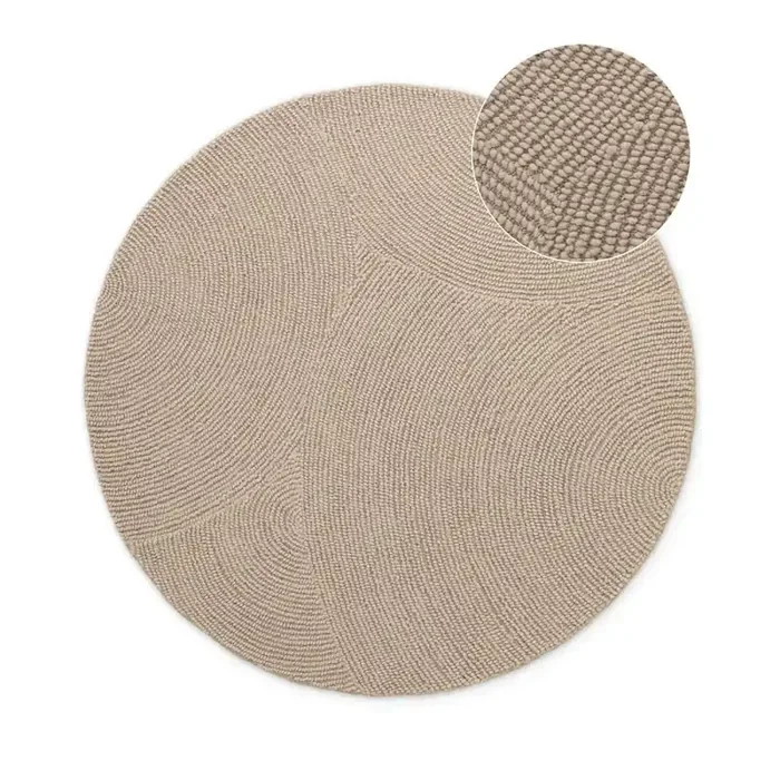 Hanse HomeTappeto Eleni Light BeigeTessuto a mano, in lana, a pelo piatto, rotondo, beige, ø 200 cm