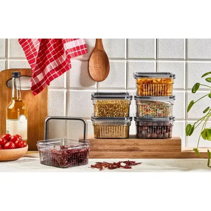HermiaScatole per alimenti in set6 pz, grigie, da 850 ml