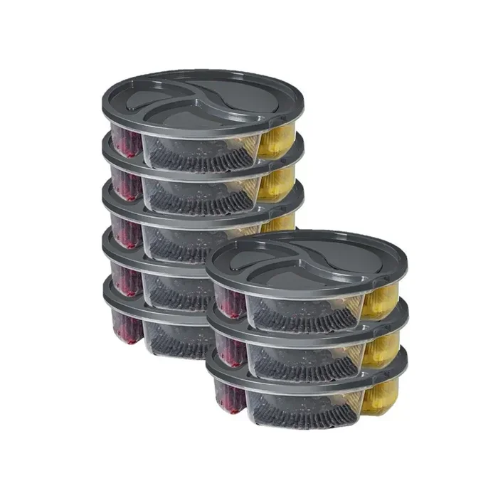 HermiaScatole per alimenti in set8 pz, grigie