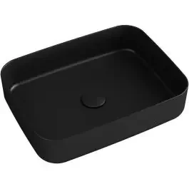 Isvea Infinity lavabo 50×36 cm rettangolare da appoggio nero 10NF65050-2N