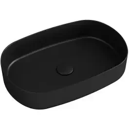 Isvea Infinity lavabo 55×36 cm ovale da appoggio nero 10NF65055-2N