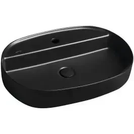 Isvea Infinity lavabo 60×40 cm ovale da appoggio nero 10NF65060-2N