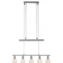 Just Light Benedikt lampada sospesa 5×40 W bianco-acciaio 11939-55