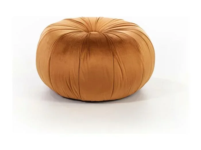 Kaia – Pouf en velours orange