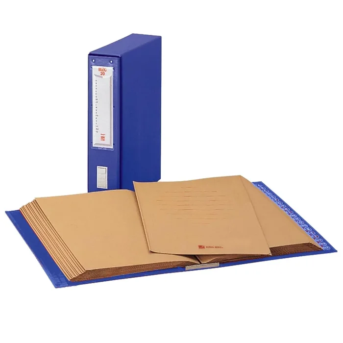 KING-MEC – Classificatore alfabetico mec 20 blu 23x32cm, dorso 8.5cm – 00012004