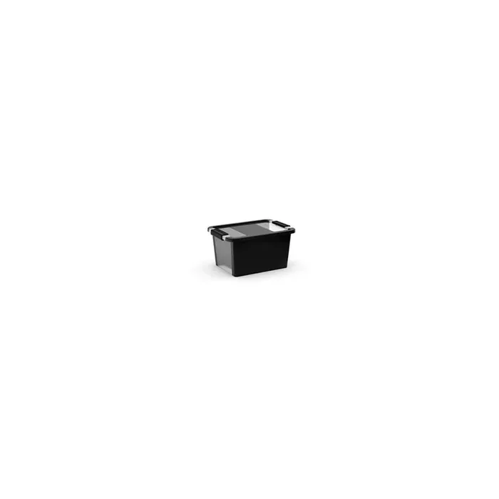 KISScatola Bi-Box SCon coperchio, in plastica, nera, 36,5x26x19 cm