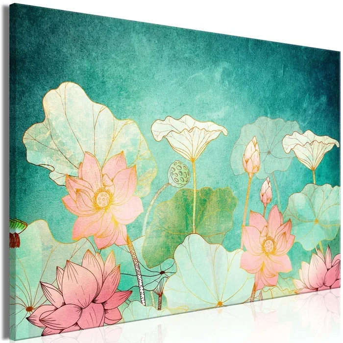 Kunstdruck auf Leinwand ‘Fairytale Flowers Wide’