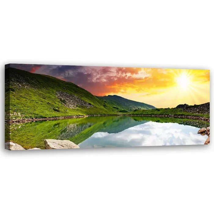 Kunstdruck auf Leinwand ‘Golden Dawn Reflection’