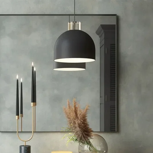 Lampada a sospensione AYTM Luceo, rotonda, nera, Ø 28 cm