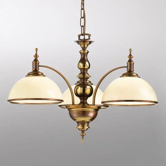 Lampada a sospensione Corola 3 luci, stile antico