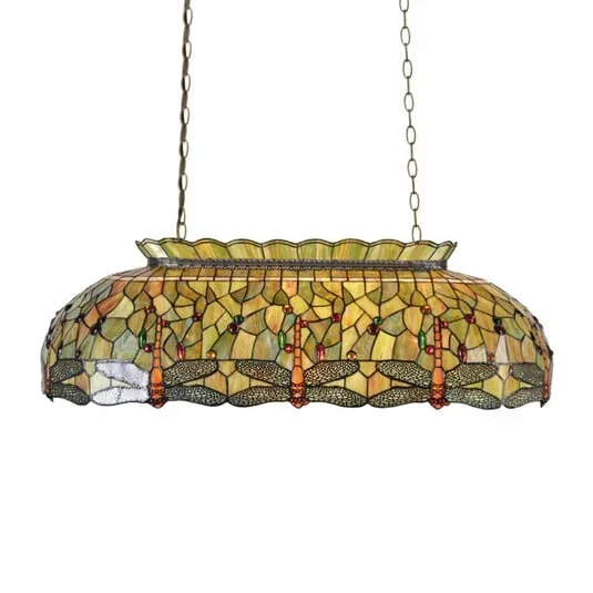 Lampada a sospensione verde Fania in stile Tiffany