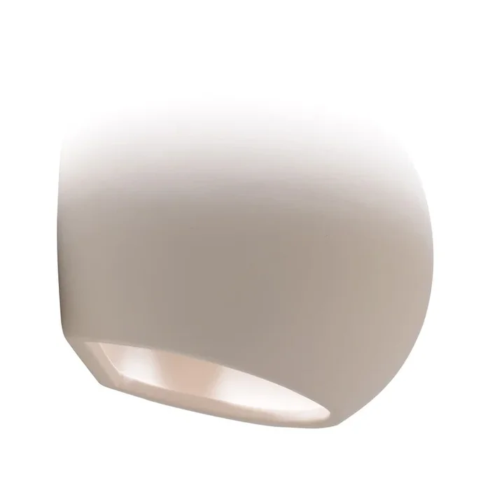 Lampada da parete Mercury In ceramica, bianca, 17,5×14,5 cm, altezza totale 14 cm
