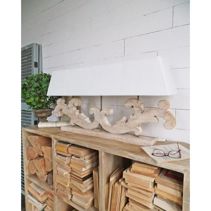Lampada da tavolo Bianca/marrone, altezza totale 48 cm