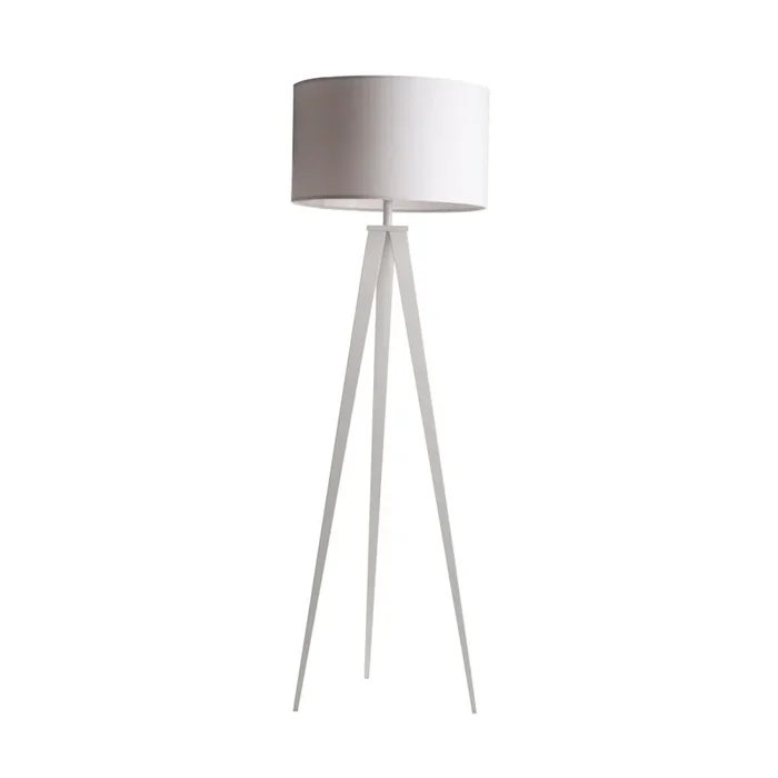 Lampada da terra Con paralume in tessuto, bianca, altezza totale 157 cm
