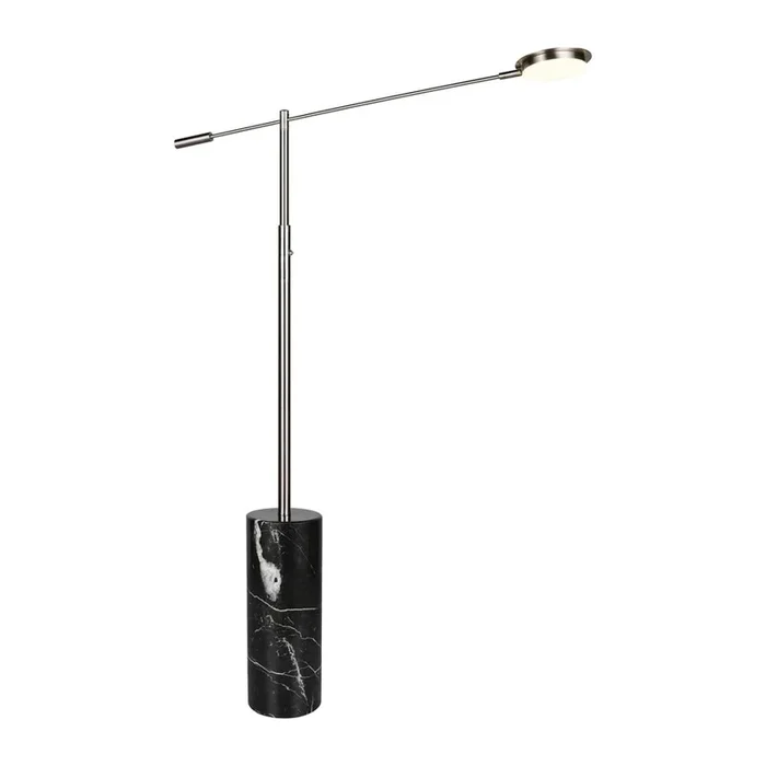 Lampada da terra Fiore LED, nera/argentata, altezza totale 145 cm