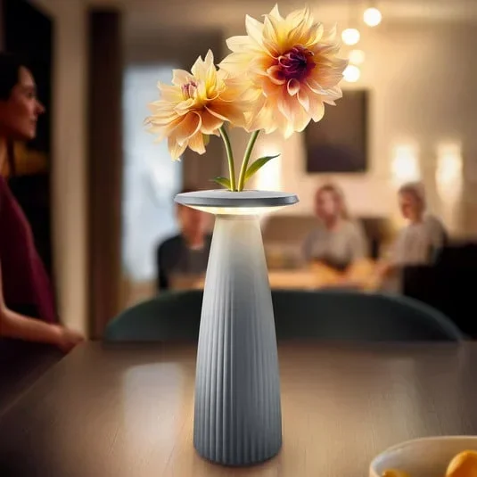 Lampada LED da tavolo Nuflair, grigia, IP54, dimmerabile, 24 cm