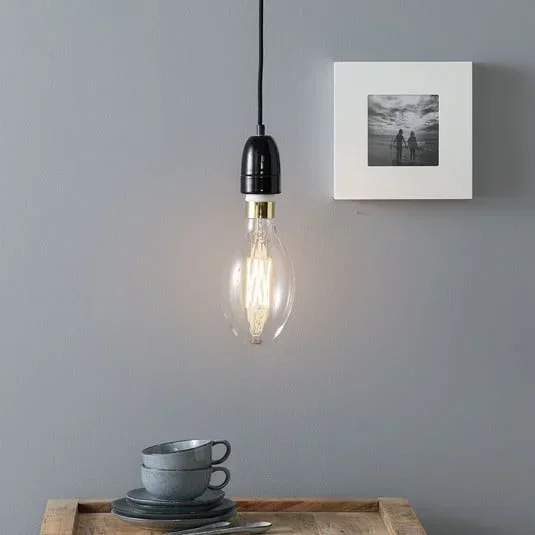 Lampada sospensione New York di porcellana nera