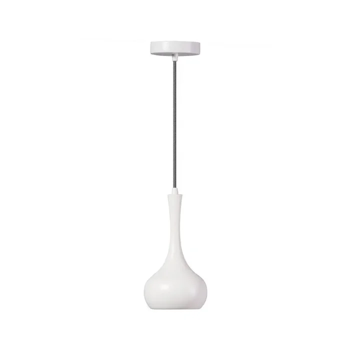 Lampadario Bianco, 13×13 cm, altezza totale 130 cm