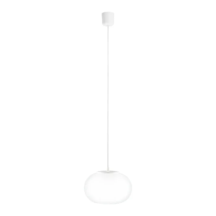 Lampadario Bianco, ø 25 cm, altezza totale 175 cm