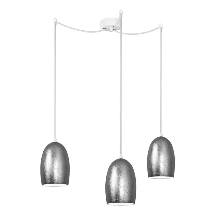 Lampadario Grigio/argentato, altezza totale 172,5 cm