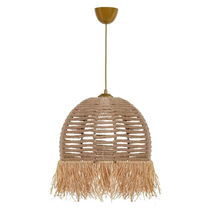Lampadario In plastica, marrone chiaro, ø 30 cm, altezza totale 80 cm