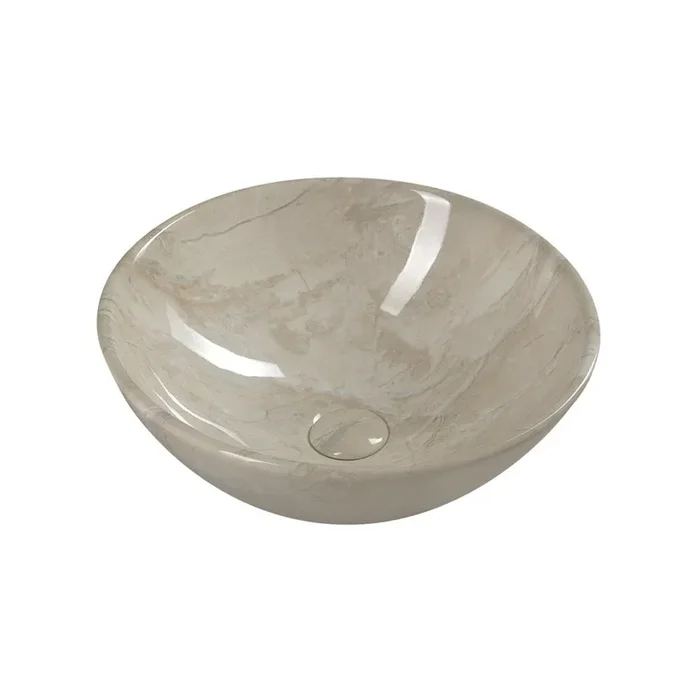 Lavabo Dalma In ceramica, rotondo, beige, ø 42 cm, altezza totale 16,5 cm