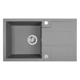 Laveo Barbados lavello in granito 76×44 cm grigio/grafite/inox SBB511T