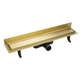 Laveo Basso canalina lineare con griglia 70 cm oro COBG71D