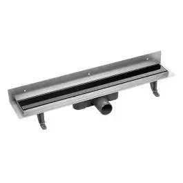 Laveo Basso canalina lineare con griglia 80 cm nero COB781S