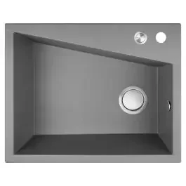 Laveo Grenada lavello in granito 60×48 cm grigio/grafite/inox SBG510T