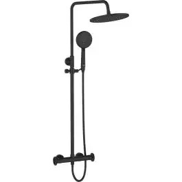 Laveo Muro set doccia a parete con soffione nero PLU70OB
