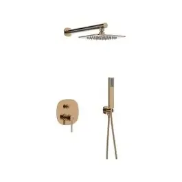 Laveo Pola set doccia da incasso con soffione oro BAP801P
