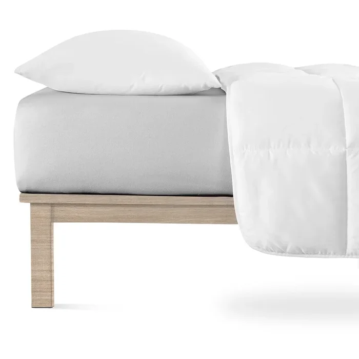 Lenzuolo con angoli Boxspring Per letto singolo/per materassi alti, in jersey, grigio chiaro, 200×220 cm