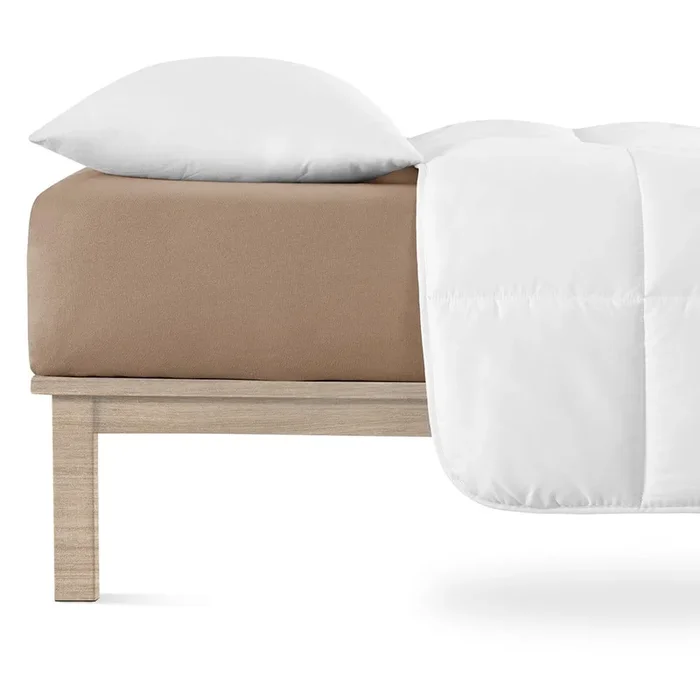 Lenzuolo con angoli Boxspring Per letto singolo/per materassi alti, in jersey, marrone, 200×220 cm