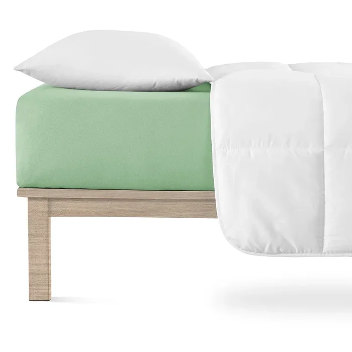 Lenzuolo con angoli Boxspring Per letto singolo/per materassi alti, in jersey, verde, 180×200 cm