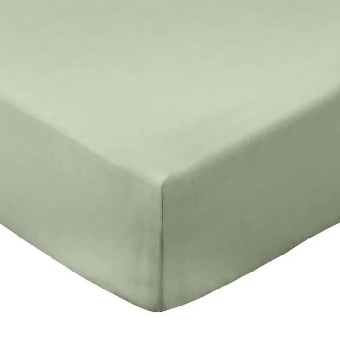 Lenzuolo con angoli Cotton Percale Per letto matrimoniale/per materassi alti, in percalle di cotone, verde, 150×200 cm