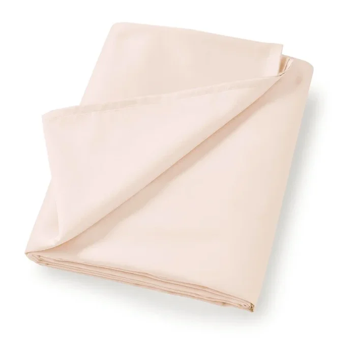 Lenzuolo con angoli Cotton Sateen Oyster Per letto singolo, in raso di cotone, beige, 180×260 cm