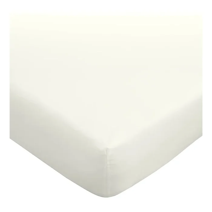 Lenzuolo con angoli Egyptian Cotton Per letto singolo/per materassi alti, in cotone egiziano, color crema, 90×190 cm