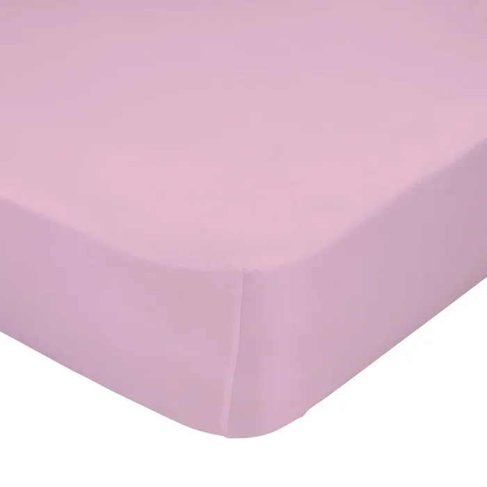 Lenzuolo con angoli per bambini Basic Per letto singolo, in cotone, rosa, 90×200 cm