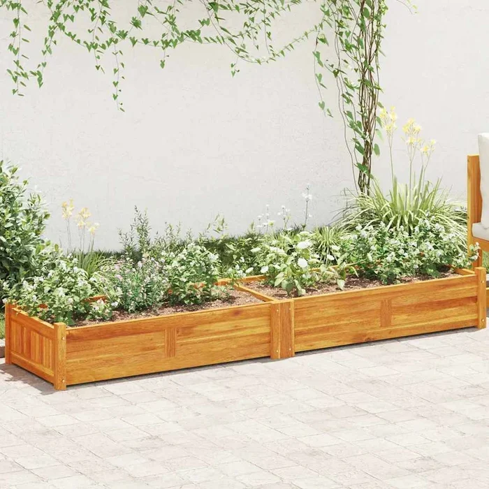 Letto Rialzato da Giardino in Legno di Acacia 200x50x25 cm