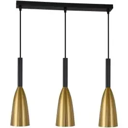 Light Prestige Solin lampada sospesa 3×60 W nero-oro LP-181/3LGD