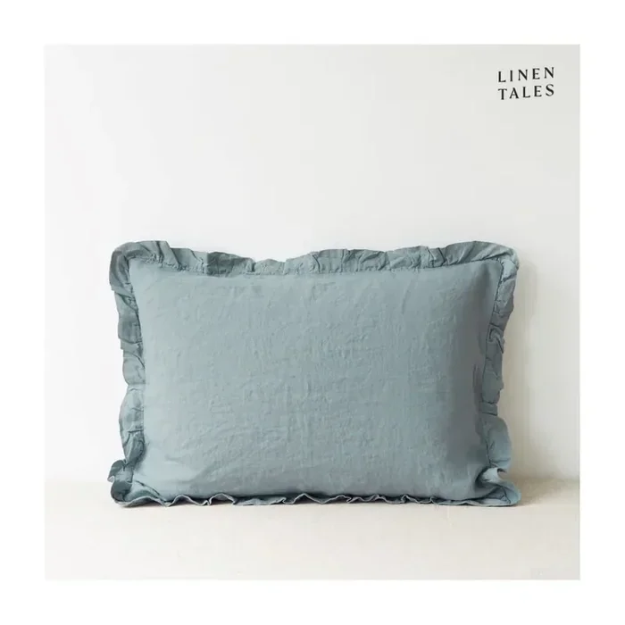 Linen TalesFedera per cuscino Blue FogIn lino, monocromatica, 50×60 cm